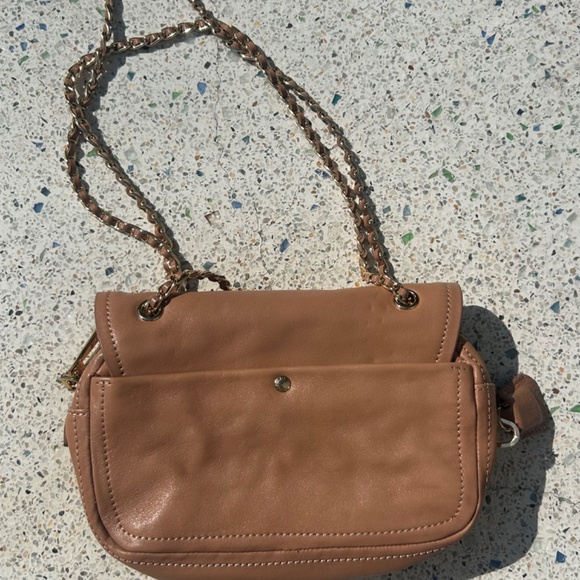 Prada Pink/Tan Leather Push Lock Chain Shoulder/Crossbody Glacé Cammeo Purse - Picture 3 of 12